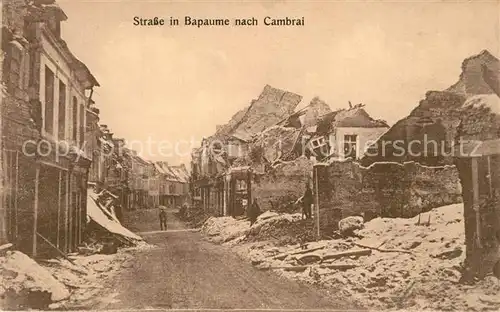 Bapaume Strasse nach Cambrai v?llig zerst?rte H?user Bapaume