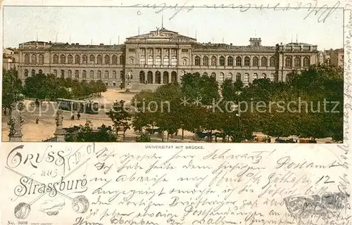 Strasbourg_Alsace Universit?t mit Br?cke Strasbourg Alsace