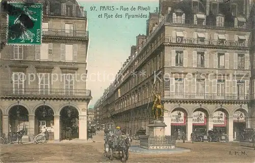 Paris Rue des Rivoli et Rue des Pyramides Paris