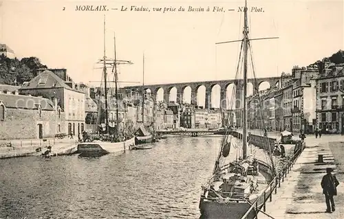 Morlaix Viaduc vue prise du Bassin a Flot Hafen Morlaix