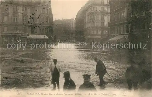 Paris Inondations Janvier 1910 Gare Saint Lazare Paris