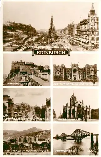 Edinburgh Princess Street Castle War Memorial Cathedral Palace Forth Bridge Edinburgh