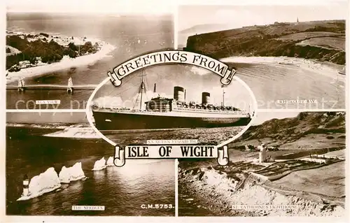 Isle_of_Wight_UK Whitecliff Bay Catherine Lighthouse  Isle_of_Wight_UK
