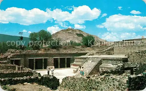 Mexico Temple de las Mariposas al fondo la Piramide de la Luna Mexico