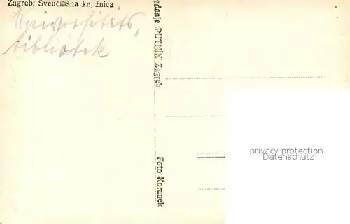 AK / Ansichtskarte Zagreb Universitaetsbibliothek Zagreb