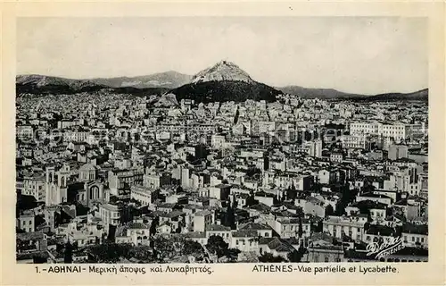 AK / Ansichtskarte Athenes_Athen Panorama Lycabette Athenes Athen