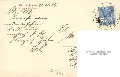 AK / Ansichtskarte Rio_de_Janeiro Avenue de Rio Branco Rio_de_Janeiro
