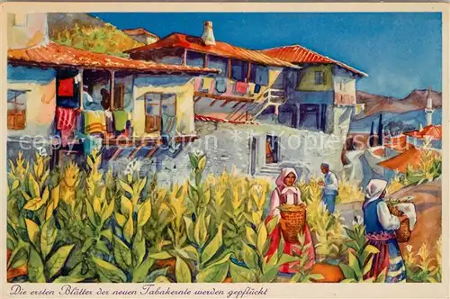 AK / Ansichtskarte Melnik_Bulgarien Malerischer Winkel in Tabakdorf Kuenstlerkarte Melnik Bulgarien