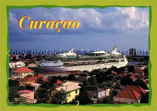 AK / Ansichtskarte Curacao_Niederlaendische_Antillen Hafen Passagierschiff Curacao_Niederlaendische