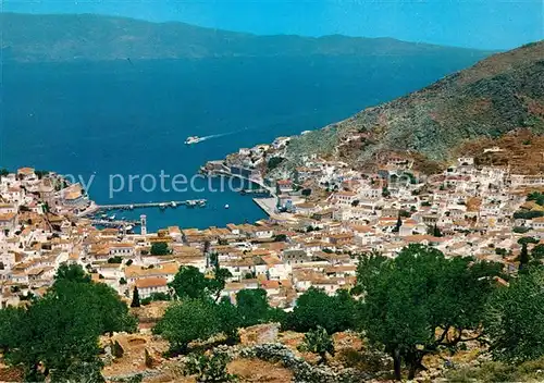 Hydra Panorama Blick auf den Hafen Hydra