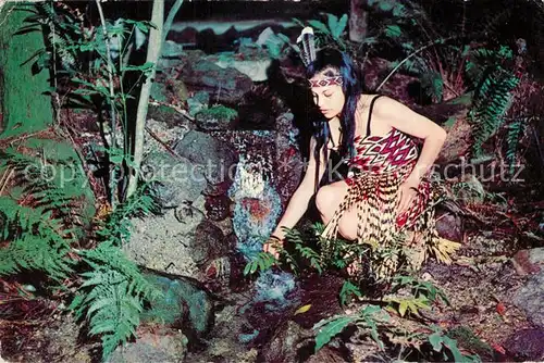 Rotorua Maori gril in traditional dress Rotorua