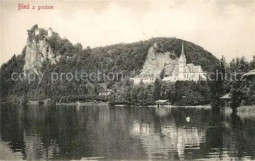 Bled z gradom Bleder See Blick zur Burg und Kirche Bled