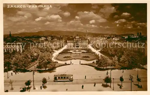 Zagreb Panorama mit Kunstmuseum Zagreb