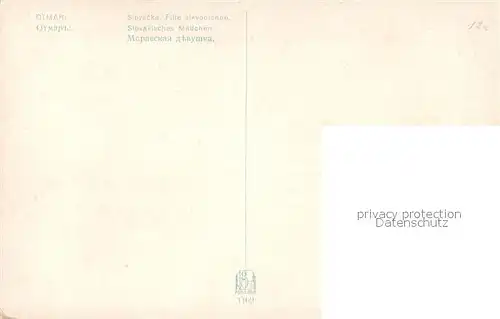 Trachten_Slowakei Maedchen Kuenstlerkarte 