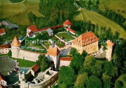 AK / Ansichtskarte Hohenberg_Eger Burg Hohenberg Schullandheim Jugendherberge Fliegeraufnahme Hohenberg Eger