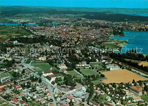 Kreuzlingen_TG mit Konstanz Rhein Bodensee ueberlingersee Fliegeraufnahme Kreuzlingen TG