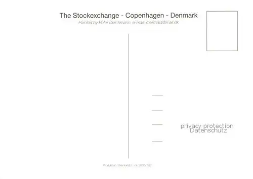 Copenhagen_Kobenhavn Stock Exchange Kuenstlerkarte Copenhagen Kobenhavn