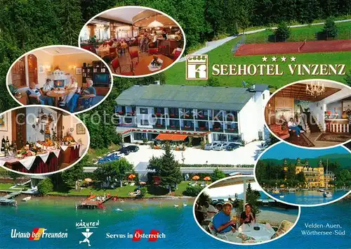 Auen_Woerthersee Seehotel Vinzenz Restaurant Terrasse Schloss Fliegeraufnahme Auen Woerthersee