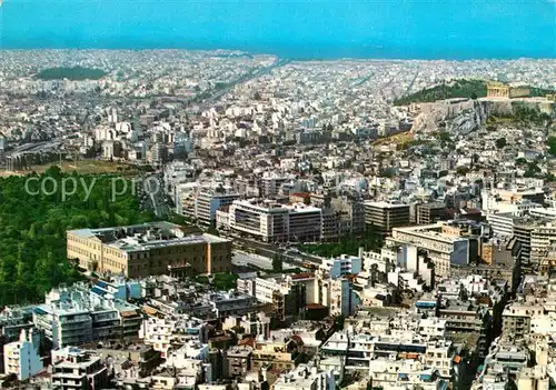 Athenes_Athen Stadtpanorama mit Akropolis Fliegeraufnahme Athenes Athen