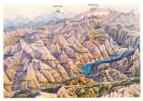 Berchtesgaden mit Koenigsee Alpen aus der Vogelperspektive JRO Panorama Berchtesgaden