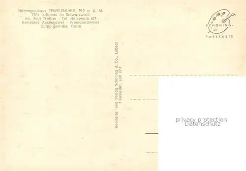 Loffenau_Bad_Herrenalb Hoehengasthaus Teufelsmuehle Schwarzwald Loffenau_Bad_Herrenalb