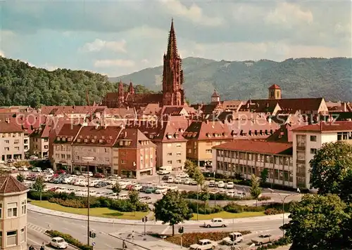 Freiburg_Breisgau Fahnenbergplatz Blick zum Muenster Freiburg Breisgau