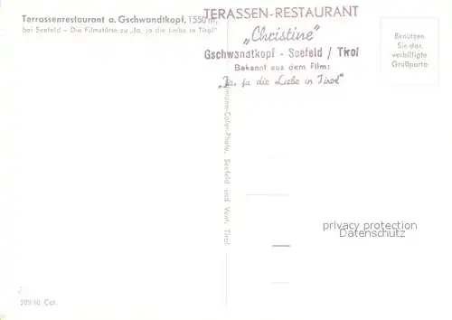 Seefeld_Tirol Terrassen Restaurant Christine am Gschwandtkopf Seefeld Tirol