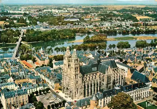 Tours_Indre et Loire Chatedrale Saint Gatien la Loire vue aerienne Tours Indre et Loire
