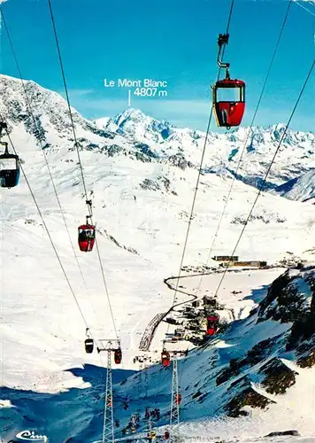 Lac_de_Tignes Telecabine de la Grande Motte Mont Blanc Sport d hiver Alpes francaises 