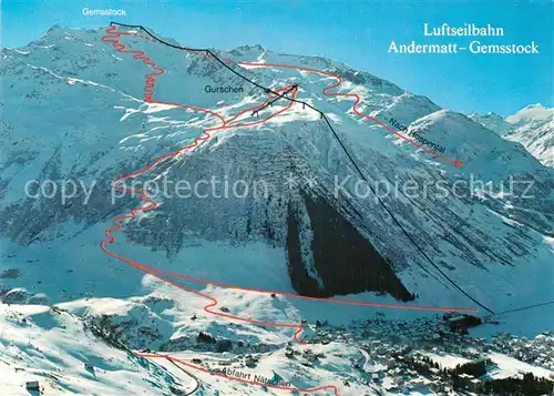 Andermatt Luftseilbahn Andermatt Gemsstock Wintersportplatz Alpen Andermatt