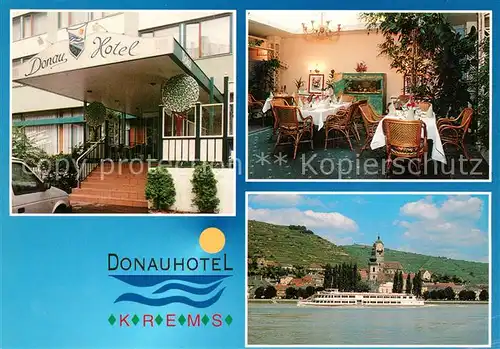Krems_Donau Donauhotel Restaurant Donaudampfer Kirche Krems Donau