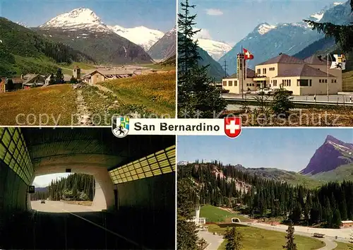 San_Bernardino_Hinterrhein Panorama Gletscher Strassentunnel Restaurant Alpen San_Bernardino