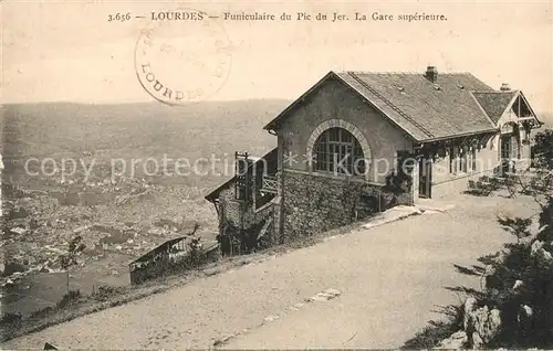 Lourdes_Hautes_Pyrenees Funiculaire du Pic du Jer Gare superieure Lourdes_Hautes_Pyrenees