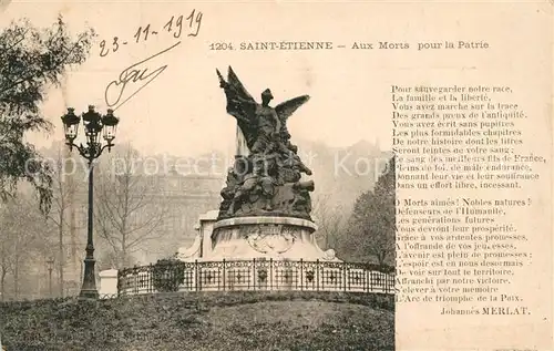 Saint Etienne au Mont Aux Morts pour la Patrie Saint Etienne au Mont