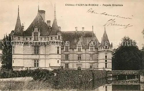 Azay le Rideau Chateau Facade Orientale Azay le Rideau