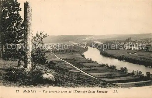 Mantes sur Seine Panorama Ermitage Saint Sauveur Mantes sur Seine