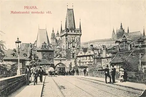 Prag_Prahy_Prague Malostranska mostecka vez Karlsbruecke Kleinseitner Brueckenturm Prag_Prahy_Prague