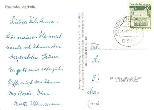 Frontenhausen Fliegeraufnahme Frontenhausen