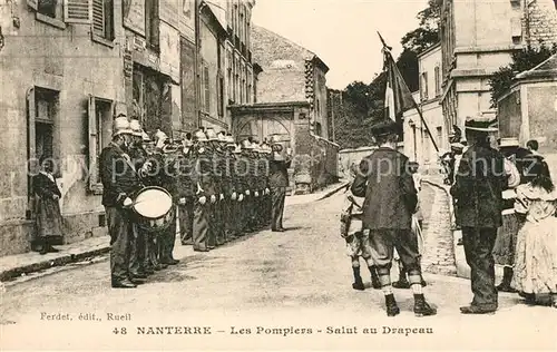 Nanterre Les Pompiers Salut au Drapeau Nanterre
