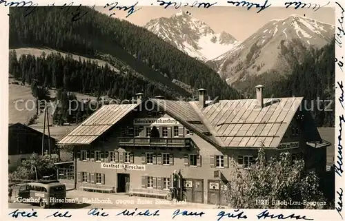 Biehlbach_Tirol Gasthaus zum Hirschen gegen Roter Stein 