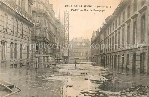 Paris Crue de la Seine ?berschwemmung  29.1.1910 Rue de Bourgogne Paris