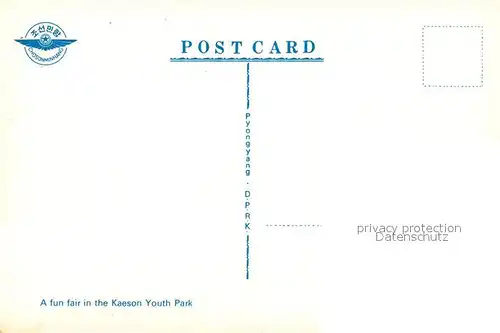 AK / Ansichtskarte Pyongyang Kaeson Youth Park Pyongyang