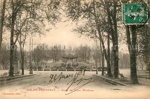AK / Ansichtskarte Aix en Provence Sortie du Cours Mirabeau Aix en Provence