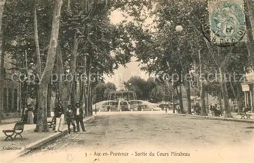 AK / Ansichtskarte Aix en Provence Sortie du Cours Mirabeau Aix en Provence