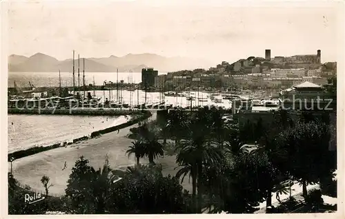 AK / Ansichtskarte Cannes_Alpes Maritimes Le Port et le Mont Chevalier au coucher du soleil Cannes Alpes Maritimes