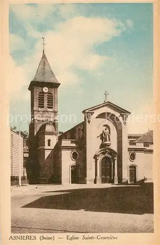 AK / Ansichtskarte Asnieres sur Seine Eglise Sainte Genevieve Asnieres sur Seine