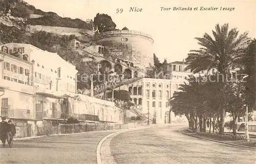 AK / Ansichtskarte Nice_Alpes_Maritimes Tour Bellanda Escalier Lesage Nice_Alpes_Maritimes
