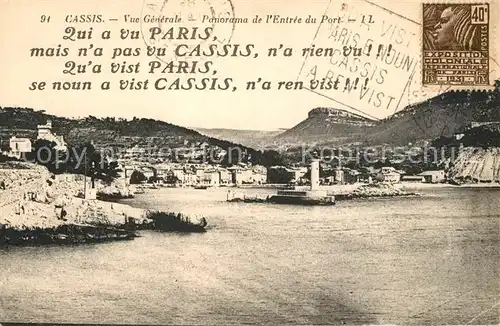 AK / Ansichtskarte Cassis Panorama Entree du Port Cassis