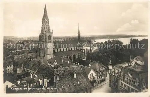 AK / Ansichtskarte Konstanz_Bodensee Stadtbild mit Muenster Konstanz_Bodensee