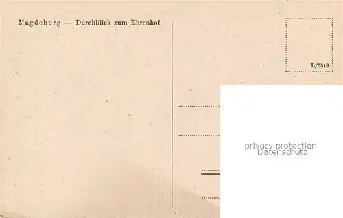AK / Ansichtskarte Magdeburg Durchblick zum Ehrenhof Magdeburg
